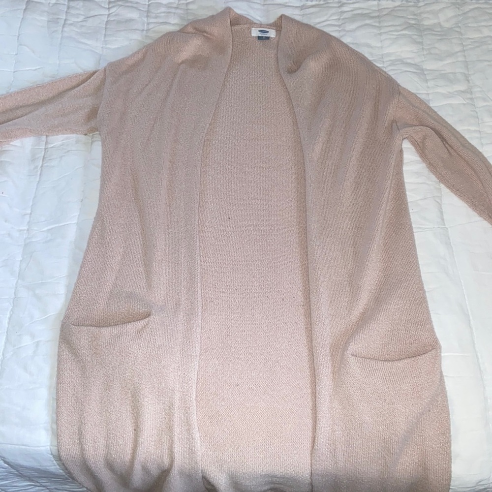 Long Dusty Pink Cardigan